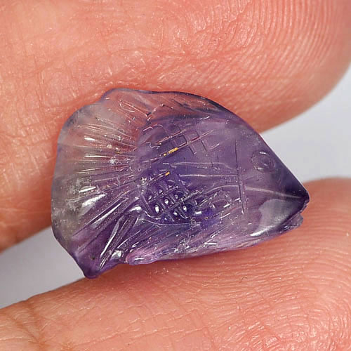 3.85 Ct. Fish Carving Natural Gemstone Violet Amethyst From Brazil