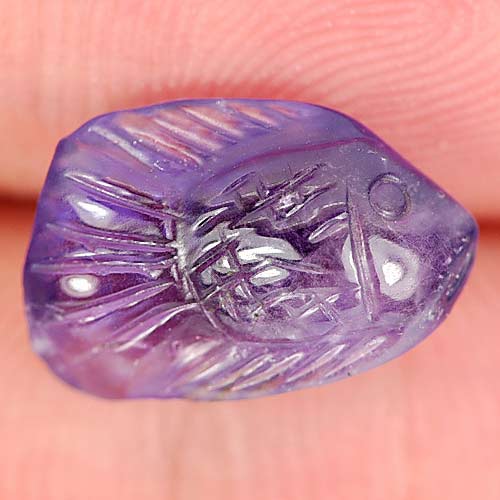 4.29 Ct. Beautiful Fish Carving Natural Gem Violet Amethyst From Brazil