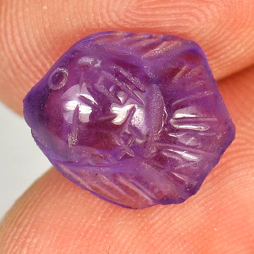 4.29 Ct. Fish Carving Natural Gemstone Violet Amethyst From Brazil
