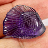 Purple Amethyst 17.41 Ct. Fish Carving 23 x 17.5 Mm. Natural Gemstone Unheated