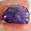 Violet Amethyst 19.4 Ct. Fish Carving 23 x 16 Mm. Natural Gem Unheated Brazil