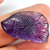 Purple Amethyst 24.54 Ct. Fish Carving 29 x 16 Mm. Natural Gemstone Unheated