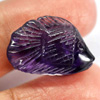 Purple Amethyst 12.61 Ct. Fish Carving 20.5 x 13 Mm. Natural Gem Unheated Brazil
