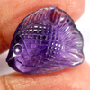 Purple Amethyst 12.26 Ct. Fish Carving 20 x 11.5 Mm. Natural Gem Unheated Brazil