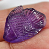 Purple Amethyst 13.49 Ct. Fish Carving 22 x 15.3 Mm. Natural Gem Unheated Brazil