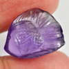 Violet Amethyst 14.16 Ct. Fish Carving 20 x 15.7 Mm. Natural Gem Unheated Brazil