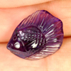 Purple Amethyst 8.70 Ct. Fish Carving 19 x 14.5 Mm. Natural Gem Unheated Brazil