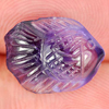 Natural Gem Violet Amethyst 4.45 Ct. Fish Carving 14.4 x 11 Mm. Unheated Brazil