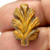 Golden Tiger Eye 10.25 Ct. Carving Leaves 20.7 x 13.8 x 5.5 Mm. Natural Gemstone