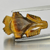 Vivid Color 8.71 Ct. Carving Leaves Natural Golden Tiger Eye From Thailand