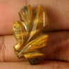 8.83 Ct. Beauty Color Carving Leaves Natural Golden Tiger Eye