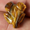 10.51 Ct. Carving Leaves Natural Golden Tiger Eye Unheated