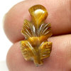 8.68 Ct. Vivid Color Carving Leaves Natural Golden Tiger Eye