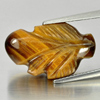 Beauty Color 12.76 Ct. Carving Leaves Natural Golden Tiger Eye