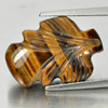 Beauty Color 13.41 Ct. Carving Leaves Natural Golden Tiger Eye