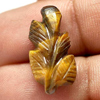 9.93 Ct. Good Color Carving Leaves Natural Golden Tiger Eye From Thailand