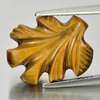 Vivid Color 8.49 Ct. Carving Leaves Natural Golden Tiger Eye
