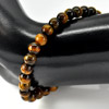 51.05 Ct. Natural Yellow Brown Color Tigers Eye Beads Bracelet Length 7 Inch.