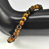 50.34 Ct. Natural Yellow Brown Color Tigers Eye Beads Bracelet Length 7 Inch.
