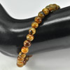 51.23 Ct. Natural Yellow Brown Color Tigers Eye Beads Bracelet Length 7 Inch.