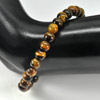 50.79 Ct. Natural Yellow Brown Color Tigers Eye Beads Bracelet Length 7 Inch.