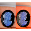 Opal Multi Color 15.27 Ct. Woman Carving Cameo on Onyx Size 25 x 20 Mm. Natural