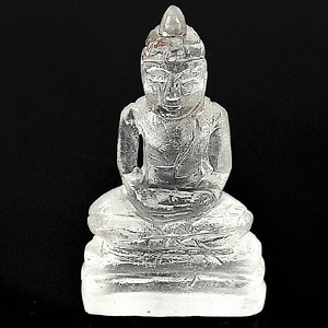44.96 Ct. Carving Buddha Natural White Quartz Unheated