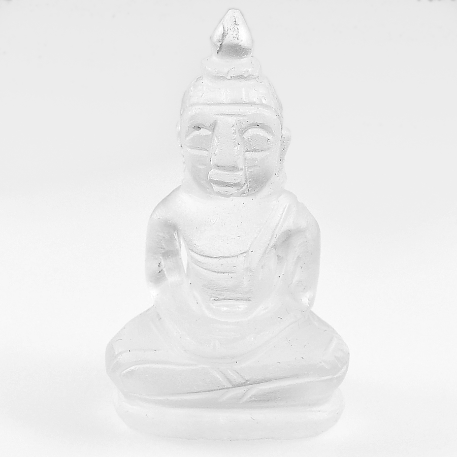 65.45 Ct. Natural Gemstone White Quartz Buddha Carving Unheated