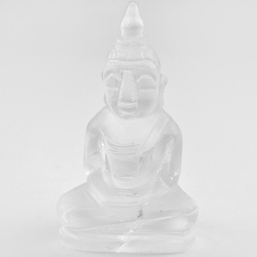 Charming 61.94 Ct. Natural White Quartz Buddha Carving From Thailand