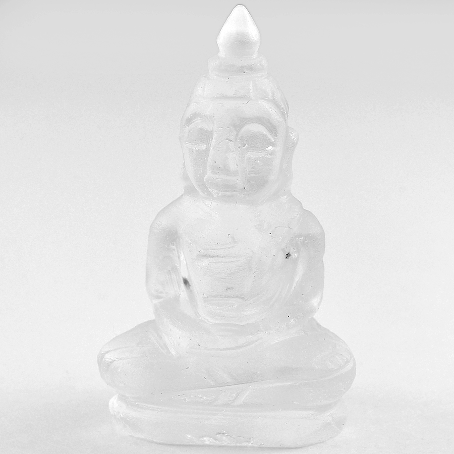 White Quartz 51.33 Ct. Buddha Carving 38 x 21 x 16 Mm. Natural From Thailand