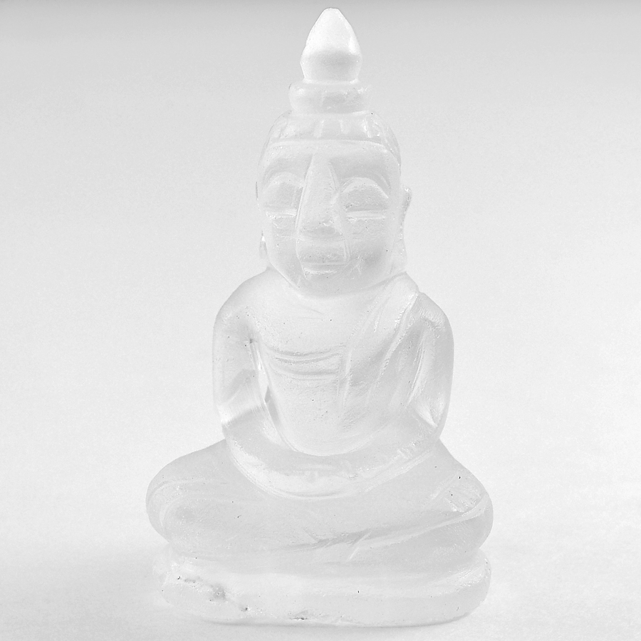 Delightful 53.41 Ct. Natural White Quartz Buddha Carving Unheated From Thailand