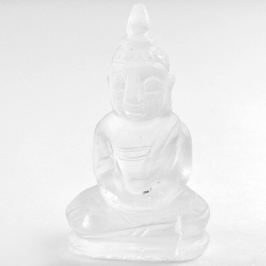 White Quartz 52.75 Ct. Buddha Carving 39 x 21 x 15 Mm. Natural From Thailand
