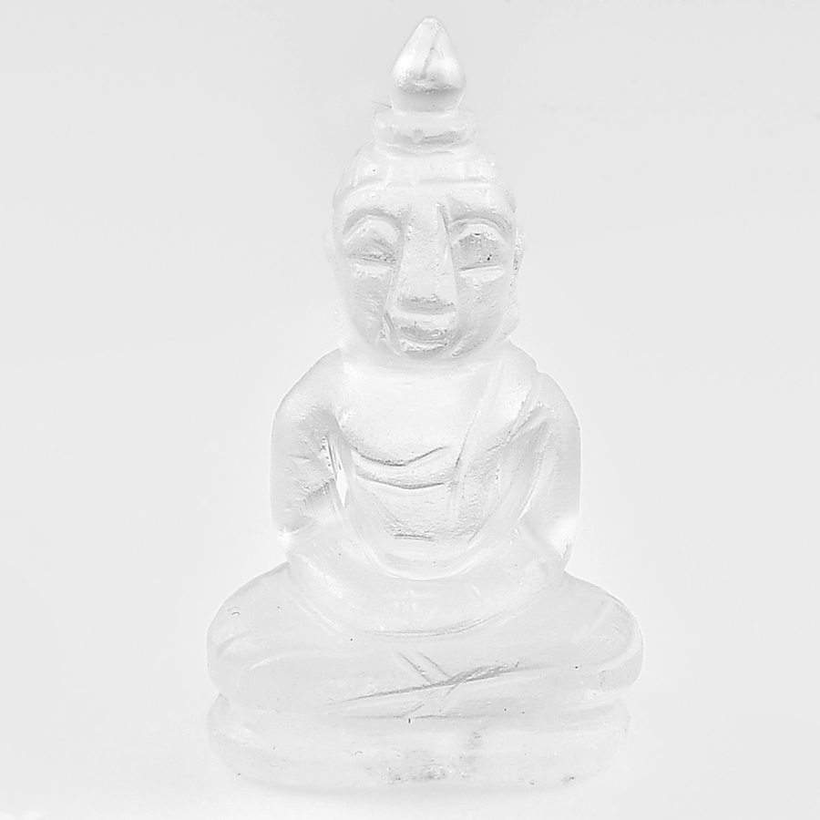 Unheated 54.11 Ct. Natural Gemstone White Quartz Buddha Carving