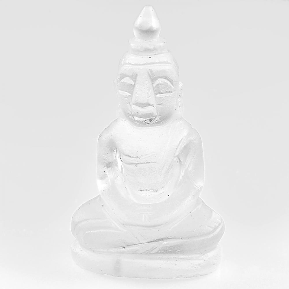 Unheated 60.44 Ct. Natural Gemstone White Quartz Buddha Carving