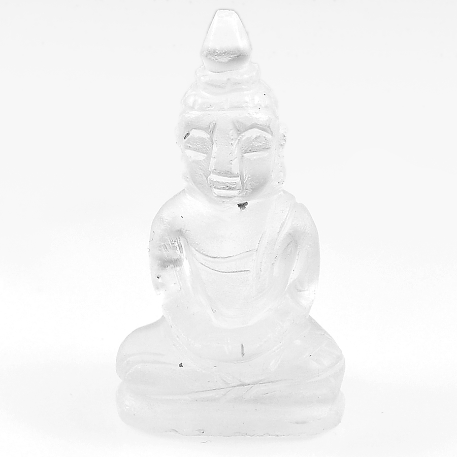 Unheated 54.74 Ct. Natural Gemstone White Quartz Buddha Carving