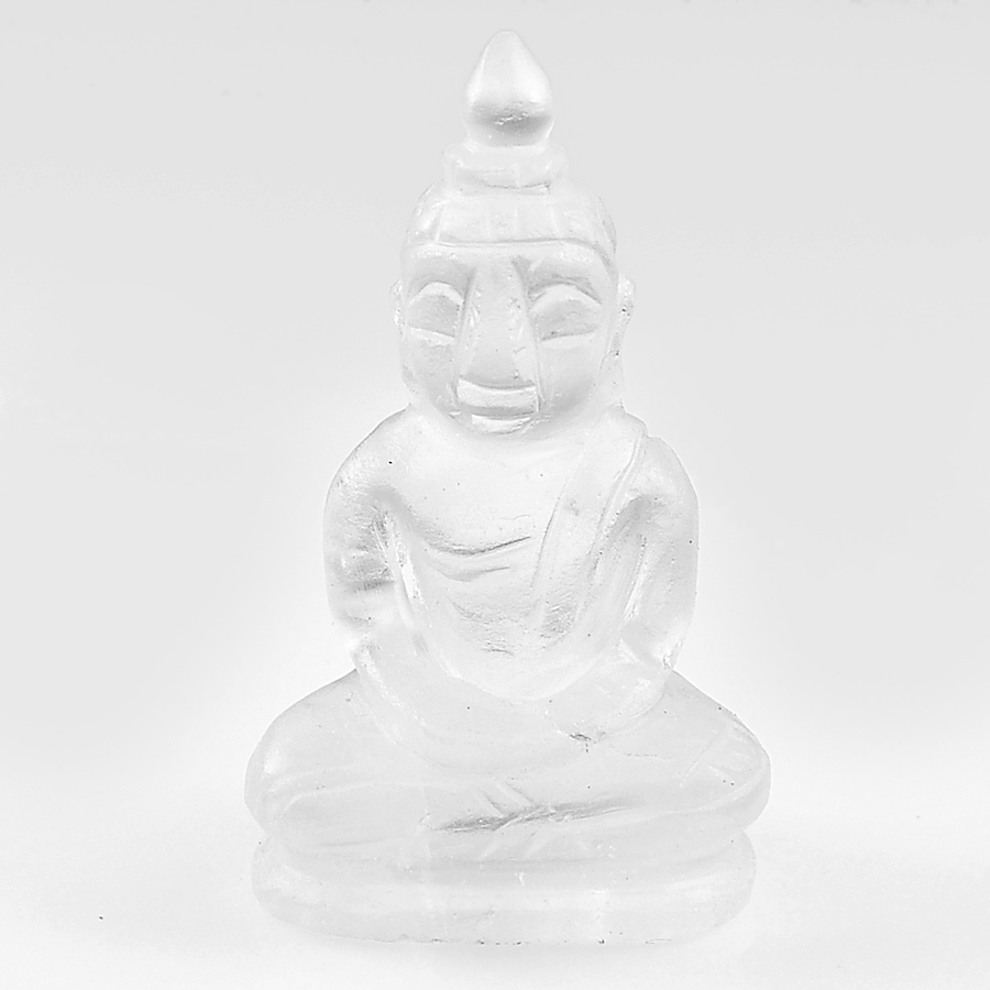 Unheated 54.73 Ct. Natural Gemstone White Quartz Buddha Carving