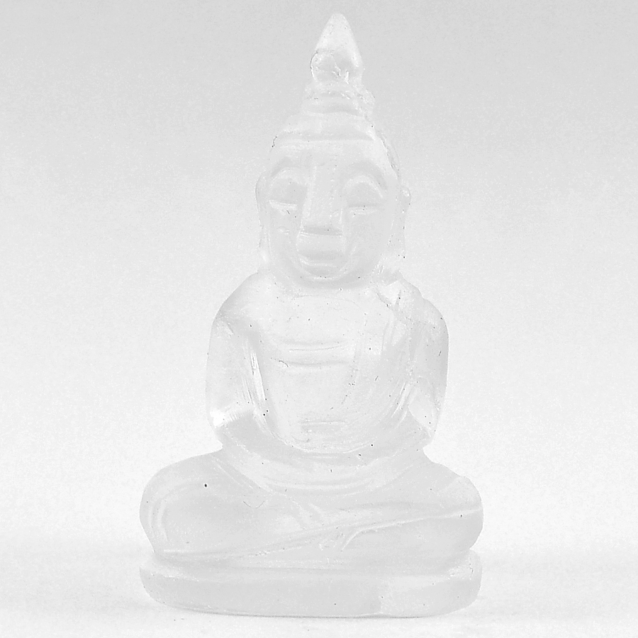 Beauteous 56.17 Ct. 38 x 22 Mm. Natural White Quartz Buddha Carving Thailand
