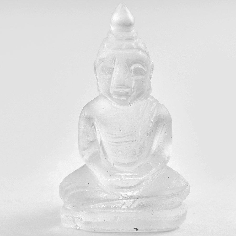 White Quartz 54.40 Ct. Buddha Carving 40 x 22 Mm. Natural From Thailand Unheated