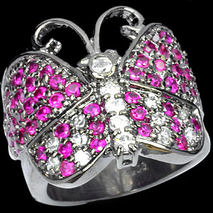 17.09 G. Butterfly Cubic Zirconia Sterling Silver Ring