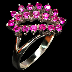 3.14 G. Pink Cubic Zirconia Sterling Silver Ring Sz 7