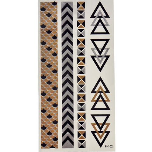 Selfie Temporary Tattoo Gold Silver Black Bands