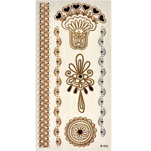 Selfie Temporary Tattoo Gold & Blue Sheebani Style