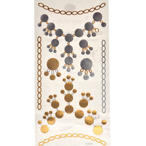 Selfie Temporary Tattoo Gold & Silver Charm Necklace