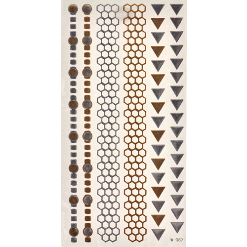 Beauty Sticker Selfie Temporary Tattoo Gold & Silver Bands