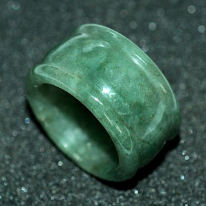 53.87 Ct Natural Green  White Ring Jade Thailand Sz 10