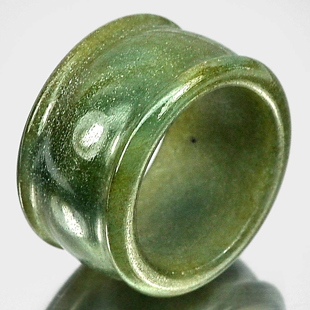 48.93 Ct. Green Jade Ring Size 10 Natural Gemstone Unheated