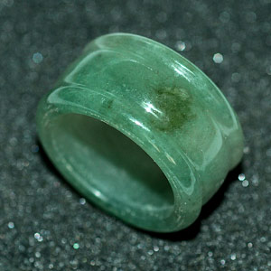 54.12 Ct. Natural Green Ring Jade Thailand Size 10 Unheated