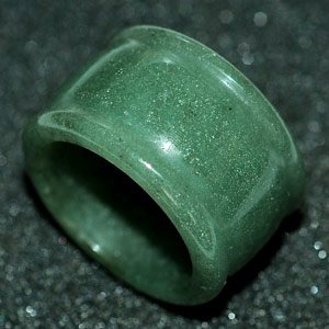 53.45 Ct. Beautiful Natural Green Ring Jade Thailand Size 9.5 Unheated