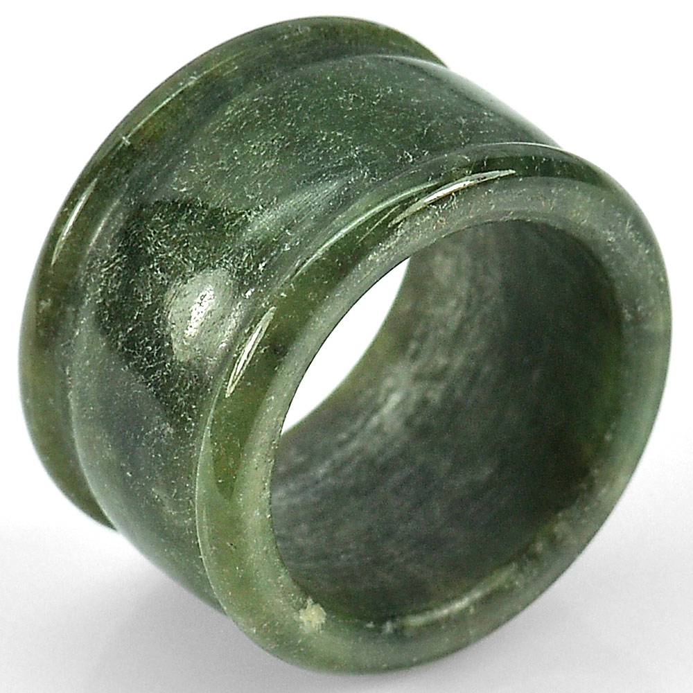 55.71 Ct. Green Jade Ring Size 9.5 Natural Gemstone Unheated