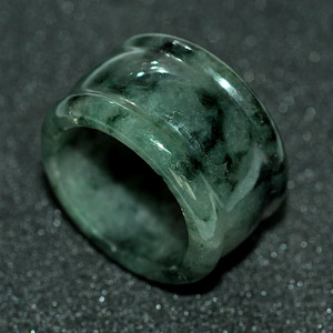 58.65 Ct. Nice Natural Green Ring Jade Thailand Unheated